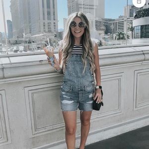 NWOT Tomgirl Distressed Overalls